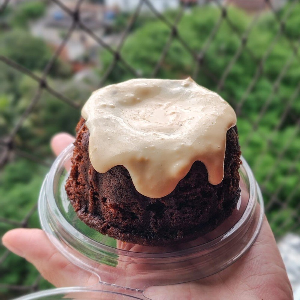Mini vulcão de chocolate com ninho